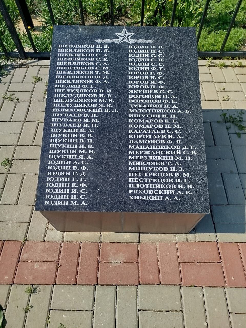 Установлена гранитная плита с именами 20 ранее не увековеченных участников ВОВ.
